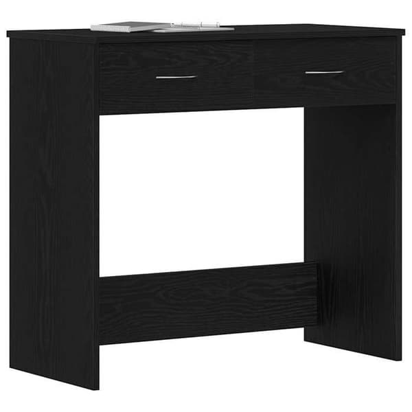 Maison Exclusive - Kontor Sort egetræ Ingeniørtræ 80 x 40 x 75 cm svart ek