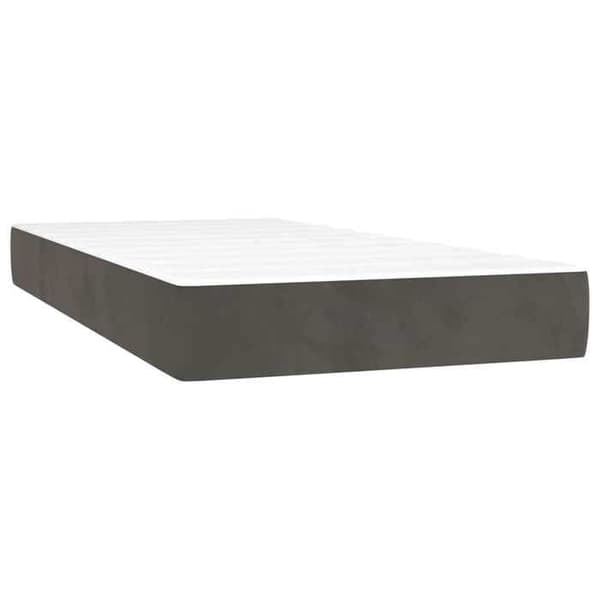 Maison Exclusive - Sängbotten med lameller, madrass LED Mörkgrå 80x200cm Sammet
