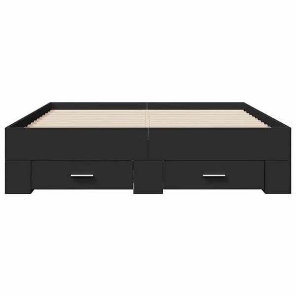 Maison Exclusive - Sengestel med skuffer uden madras sort 135x190 cm