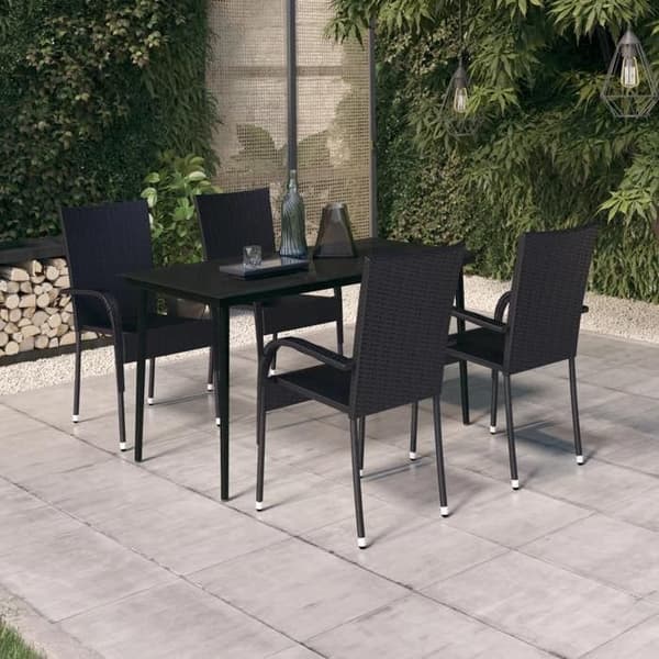 Maison Exclusive - Have spisebordssæt 5 stk Sort