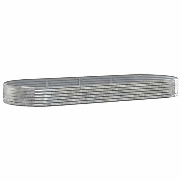 Maison Exclusive - Upphöjd trädgårdssäng i galvaniserat stål, silverfärgad Silver