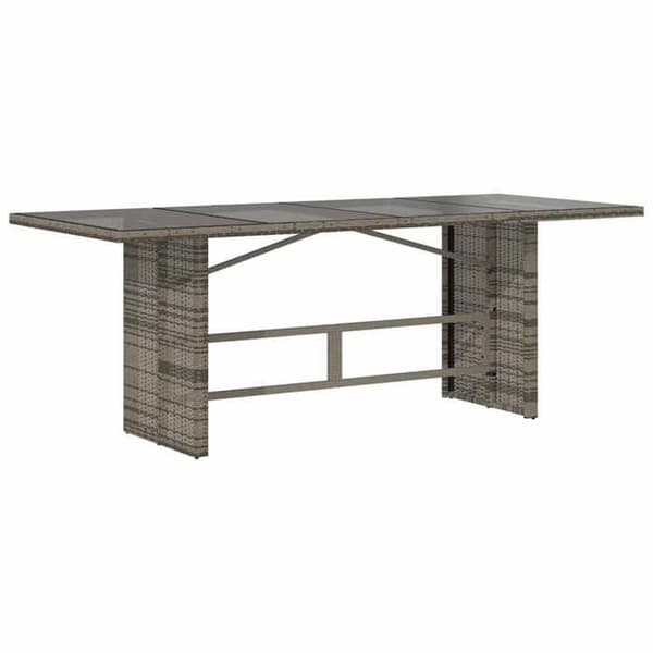 Maison Exclusive - Trädgårdsbord med grått glas och flätad resin