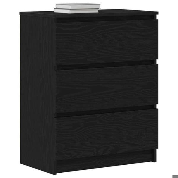 Maison Exclusive - Buffet i sort egetræ 60x35x76 cm ingeniørtræ