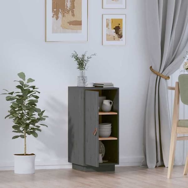 Maison Exclusive - Harmaa buffet 34x40x75 cm Massiivipuu mänty Grå