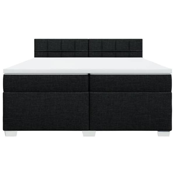 Maison Exclusive - Sengebund med lameller og madras sort 200x200 cm stof