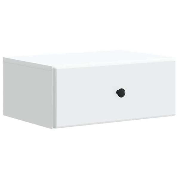 Väggmonterad sängbord - EXKLUSIV HEM - Vägg - Vit - 49 x 34,5 x 20 cm - 1 låda Vit
