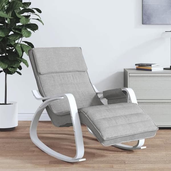 Maison Exclusive - Ljusgrå gungstol i tyg Ljusgrått