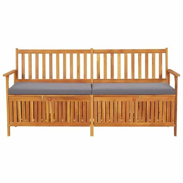 Maison Exclusive - Förvaringsbänk med kudde 170 cm Solid akaciaträ