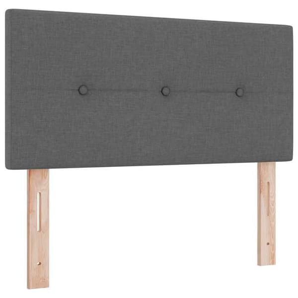 Ljust boxspring - MAISON EXCLUSIVE - 100 x 200 cm - Tyg - Mörkgrå - Medium fasthet madrass Mörkgrå