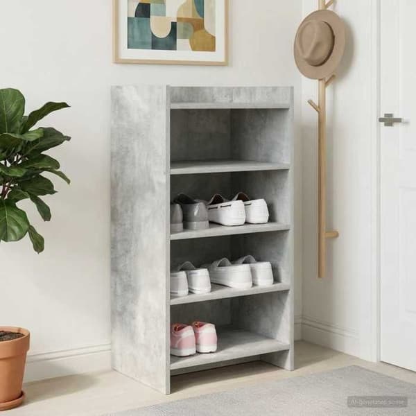 Maison Exclusive - Skoskab med opbevaring Grå beton 48 x 36 x 92 cm