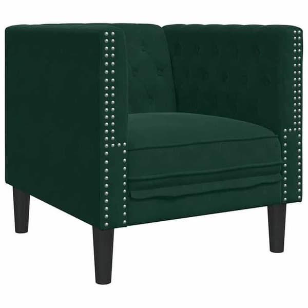 Maison Exclusive - Chesterfield sofa sæt med 3 dele og puder i mørkegrøn