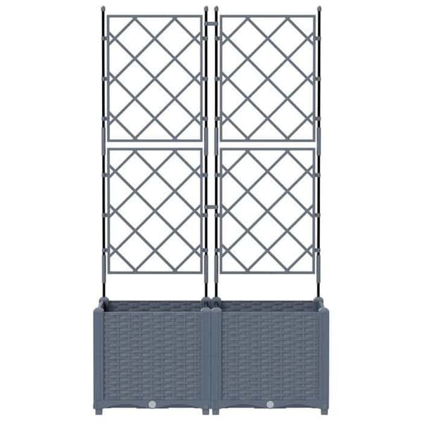 Maison Exclusive - Puutarhakori 2 kpl Vaaleanharmaa 80 x 40 x 143 cm PP