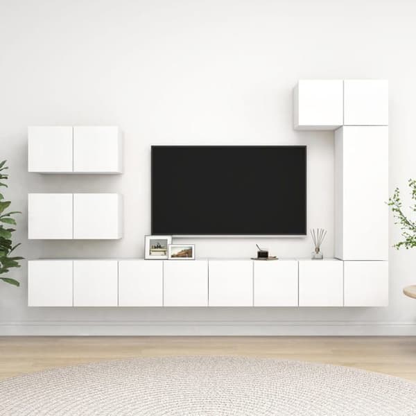 Maison Exclusive - TV-möbelset 8 delar Vit Ingenjörsträ Vit