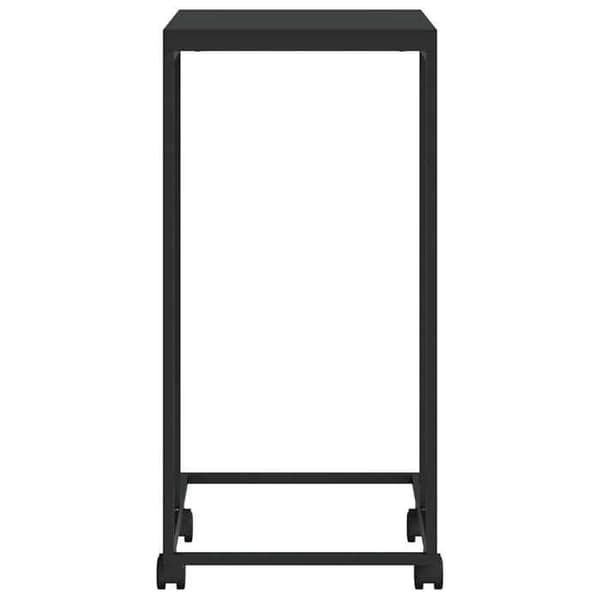 Maison Exclusive - Sidebord med hjul Sort 40x30x63,5 cm Ingeniørtræ