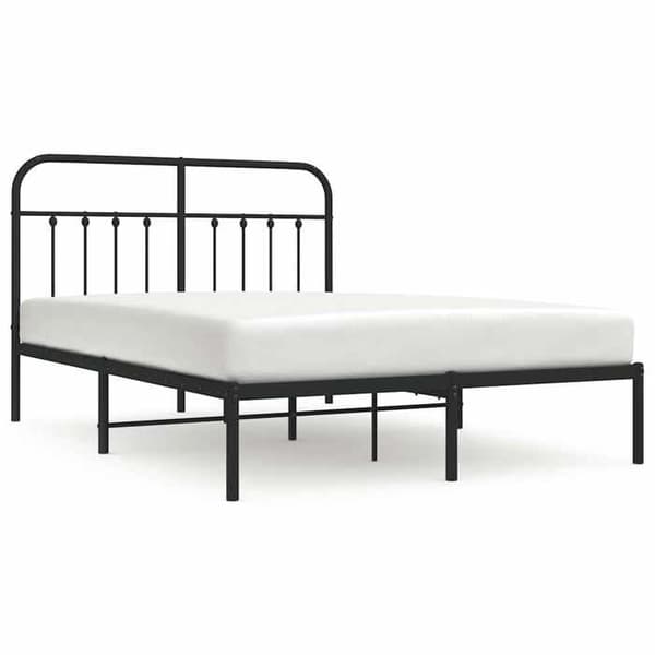 Maison Exclusive - Metal sengestel uden madras med sort hovedgærde 140x200cm