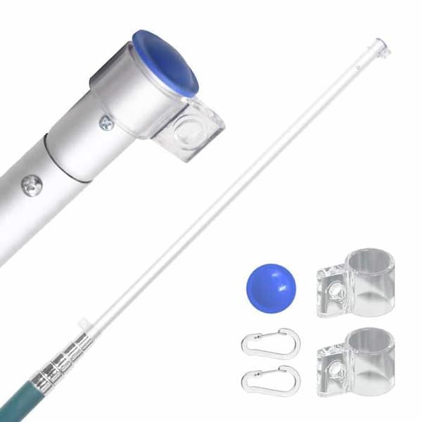 Teleskopisk flaggstång - Exklusivt Hem - Aluminium - Silver - 5,5 m