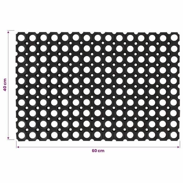 Maison Exclusive - Rektangulär dörrmatta 40x60 cm gummi Svart
