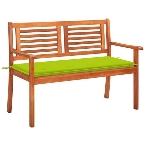 Maison Exclusive - Bænk til haven 2 pladser med pude 120 cm Eucalyptus træ