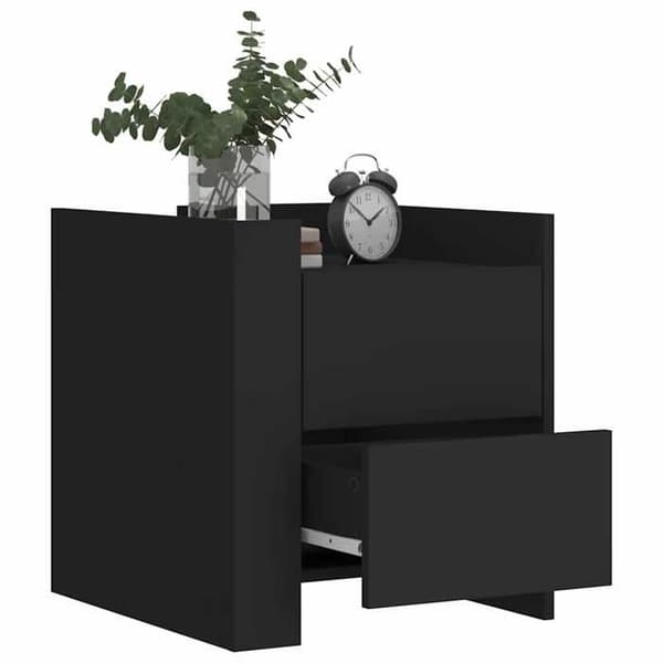 Maison Exclusive - Sort natbord 45x50x50 cm ingeniørtræ