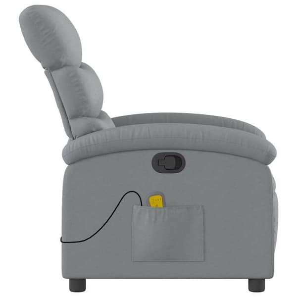 Maison Exclusive - Ljusgrå lutande massagefåtölj i tyg