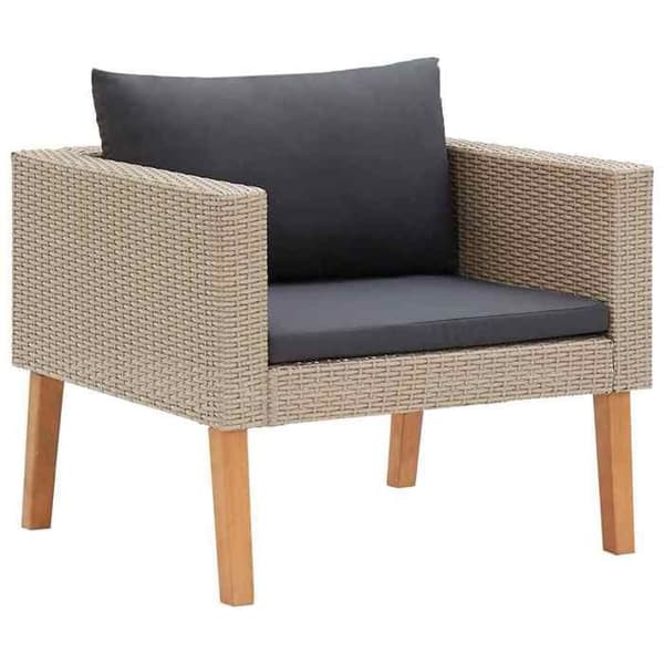 Maison Exclusive - Enkel trädgårdssoffa med kuddar i flätad resin Beige