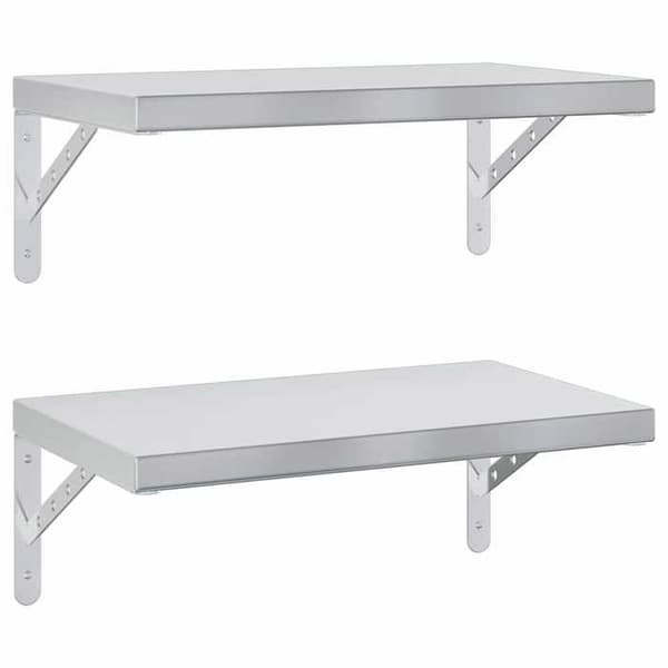 Maison Exclusive - Væghylder 2 stk 50x30 cm sølvfarvet rustfrit stål