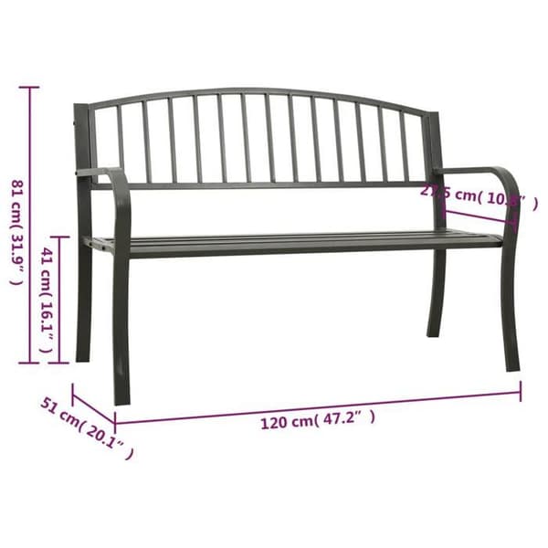 Havemøbel - Eksklusivt Hus - Grå - Pulverlakeret stål - 120 x 51 x 81 cm grå