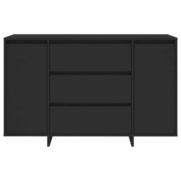 Maison Exclusive - Buffet med 3 skuffer Sort 120x41x75 cm Ingeniørtræ Svart