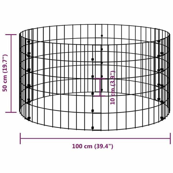 Maison Exclusive - Cirkulär gabionstolpe Galvaniserat stål Ø100x50 cm silver-