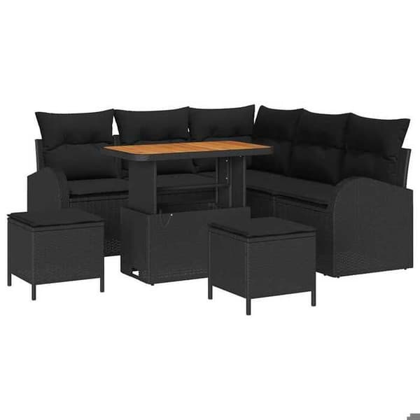 Maison Exclusive - 8 osan puutarhakalustesarja 7 paikkaa Musta Svart