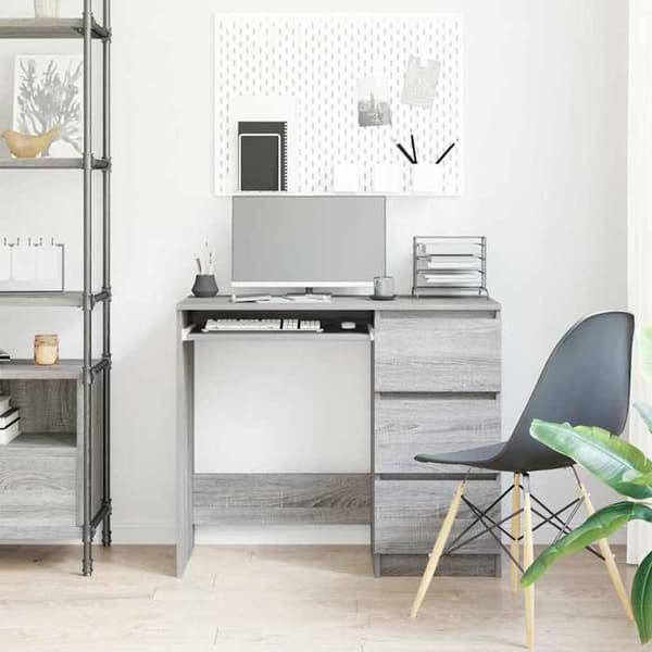 Maison Exclusive - Bureau Sonoma grå 90x45x76 cm Ingeniørtræ