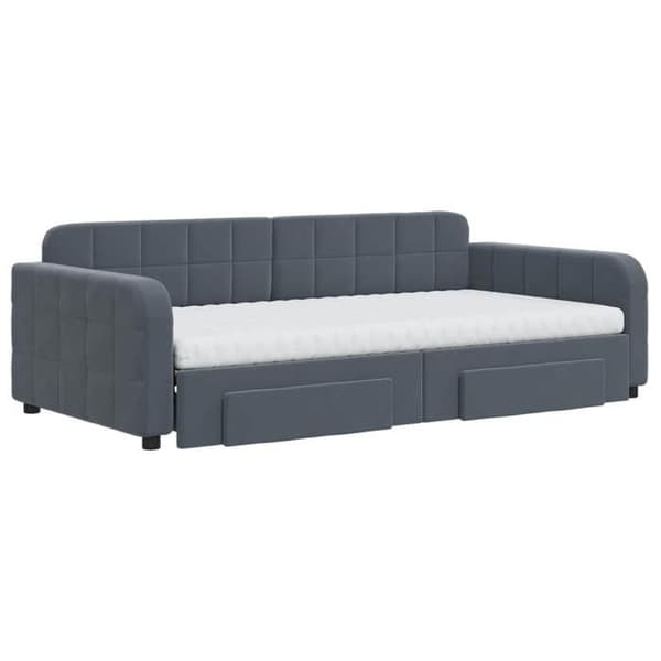 Maison Exclusive - Dagbädd och utdragssäng med mörkgrå lådor 100x200 cm sammet Mörkgrå