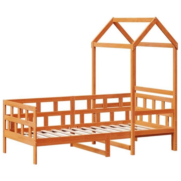 Maison Exclusive - Päivävuode katolla ilman patjaa 90x200 cm massiivipuuta