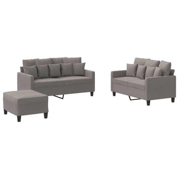 Maison Exclusive - 3 kpl:n sohvasetti tyynyillä, taupe kangas
