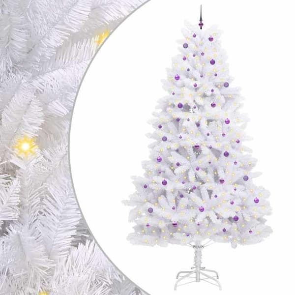 Kunstig juletræ - EKSKLUSIV HUS - Ledede grene - Hvid 300 cm - LED 8 tilstande - USB 5V strømforsyning Vit