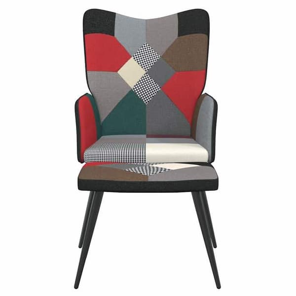 Maison Exclusive - Avkopplingsstol med puff i patchworktyg