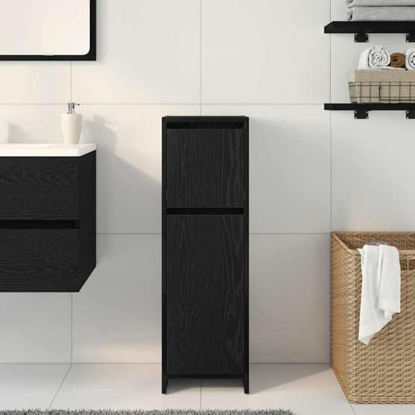 Maison Exclusive - Badeværelsesskab Sort eg 30 x 30 x 95 cm svart ek
