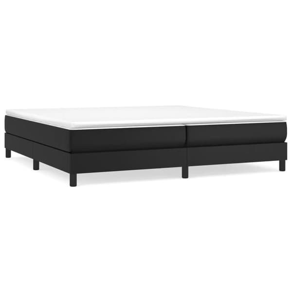 Maison Exclusive - Sengebund med sorte lameller 200x200 cm i kunstlæder