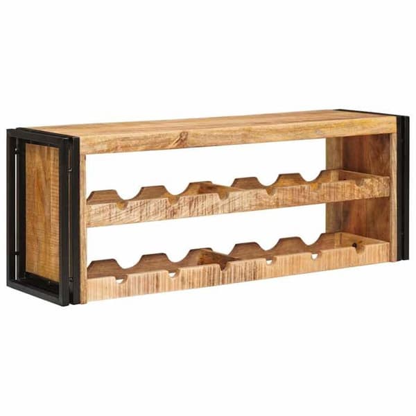 Maison Exclusive - Vinställ 100 x 45 x 33 cm i solid rå mangoträ