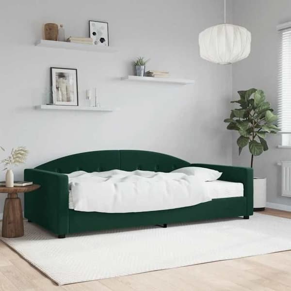 Maison Exclusive - Dagbädd med mörkgrön madrass 100x200 cm sammet Mörkgrön