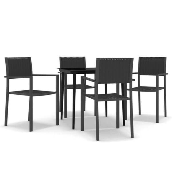 Maison Exclusive - Have spisebordssæt 5 stk Sort