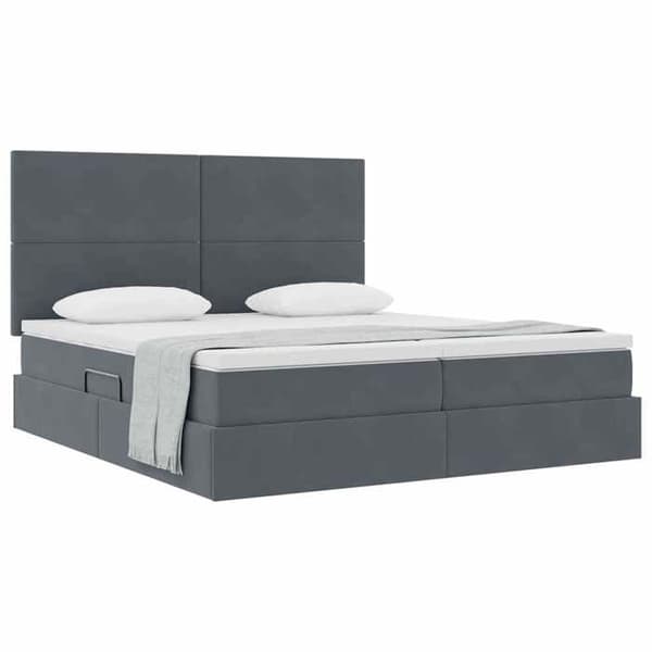 Maison Exclusive - Säng med förvaring Grå mörk 180 x 200 cm Sammet