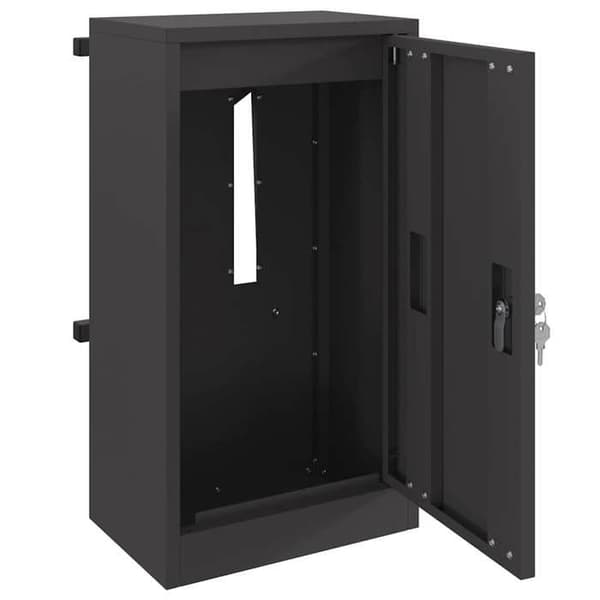 Maison Exclusive - postkasse med opbevaring Sort 30 x 20 x 55 cm Stål Svart