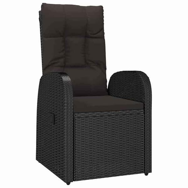 Maison Exclusive - 9 pc have spisebordssæt i sort polyrotin Svart