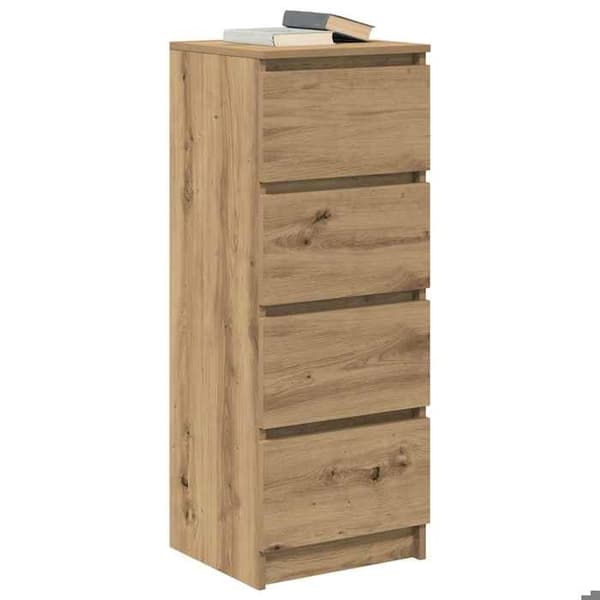 Maison Exclusive - Buffet i egetræ, håndlavet 37,5x35x99 cm i ingeniørtræ Ek