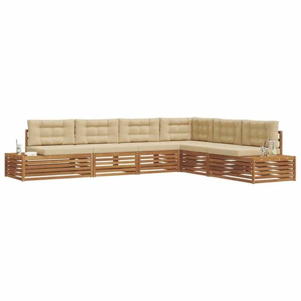 Maison Exclusive - 7-delars Utomhussoffgrupp i Natur och Beige