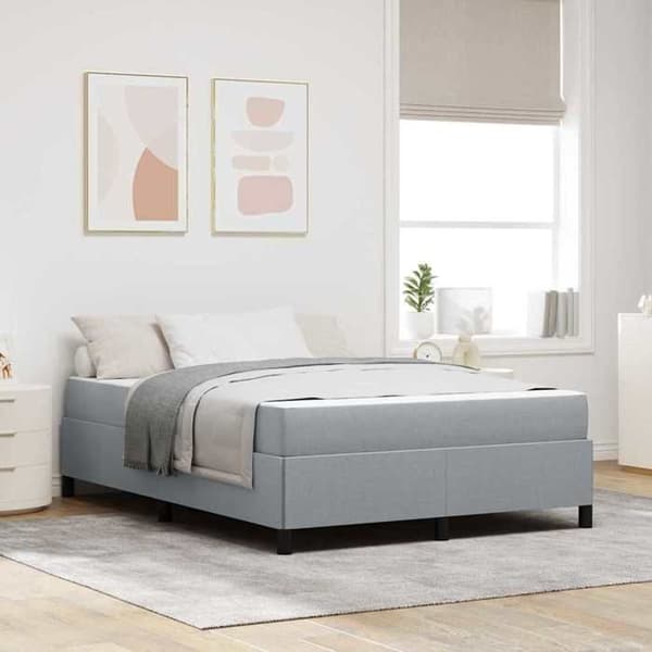 Maison Exclusive - Vaaleanharmaa jousipatja 140 x 190 cm kangas Ljusgrått
