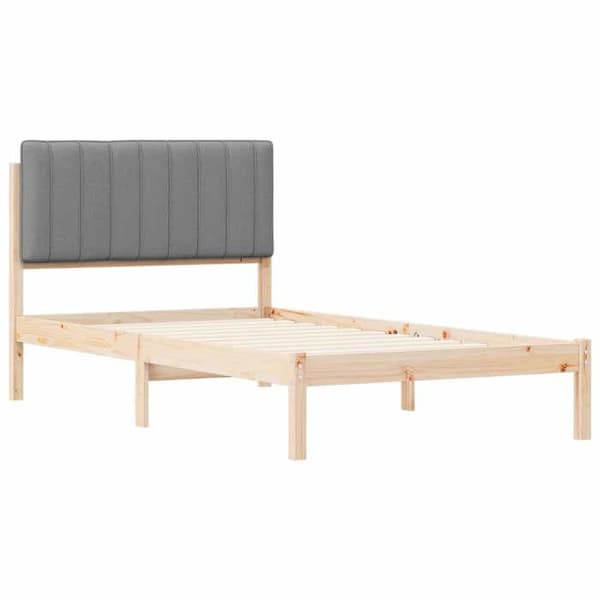 Maison Exclusive - Sänkykehys pehmustetulla päädyllä, vaaleanharmaa Ljusgrått
