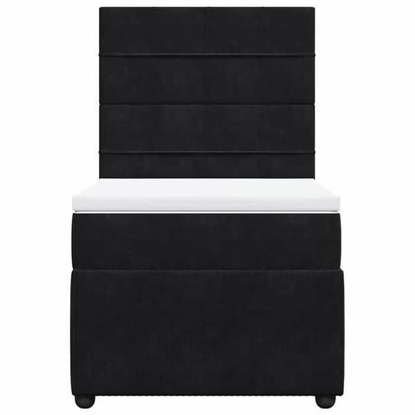 Maison Exclusive - Sänkyosa lammella ja musta patja 90x200 cm sametti