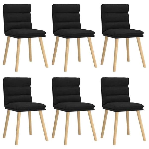 Maison Exclusive - Matstolar set om 6 svart tyg